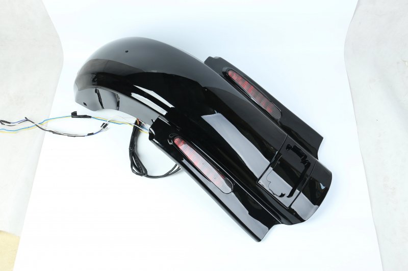 Black No Cut Out With CVO Lights for 2009-2017  Touring Motorcycle Models Rear Fender